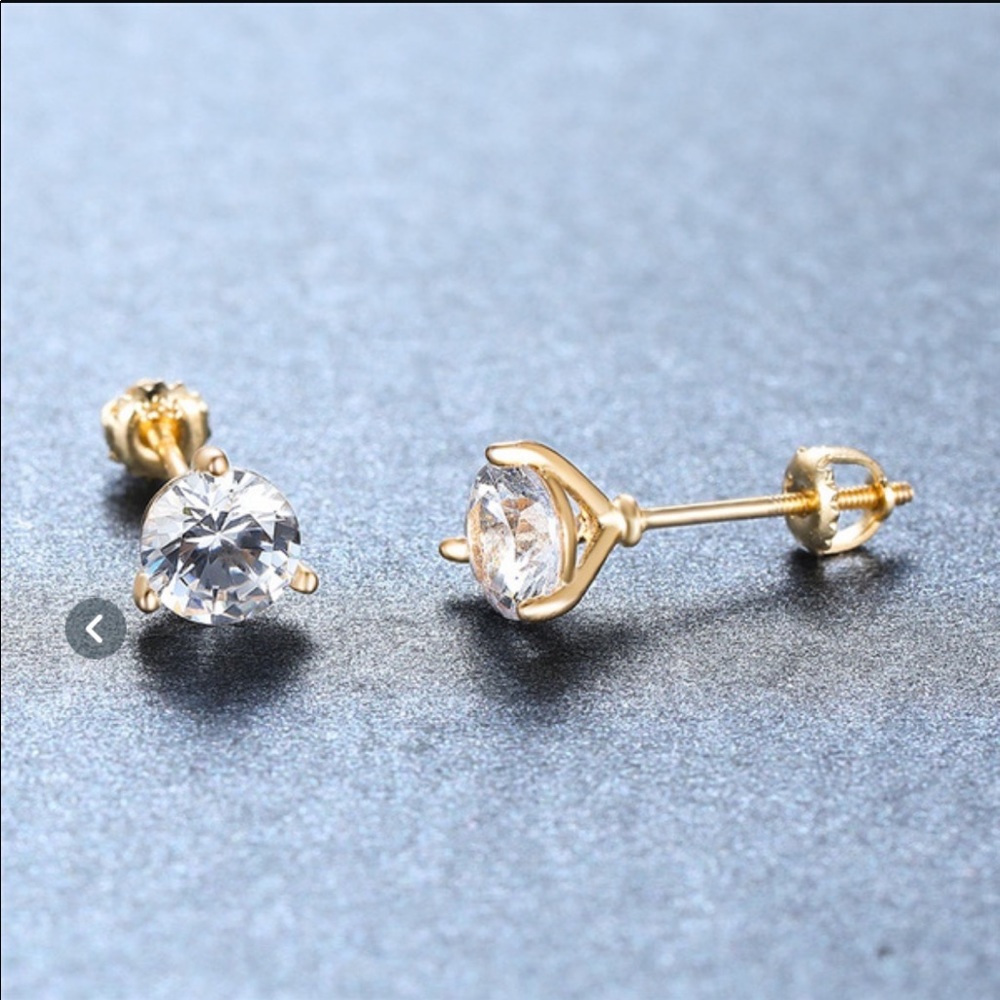 Vintage 1.25CT White Sapphire Martini Studs - Picture 2 of 6